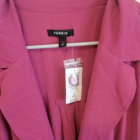 Torrid Chiffon Fuschia Trench Dress 2X - Picture 6 of 6